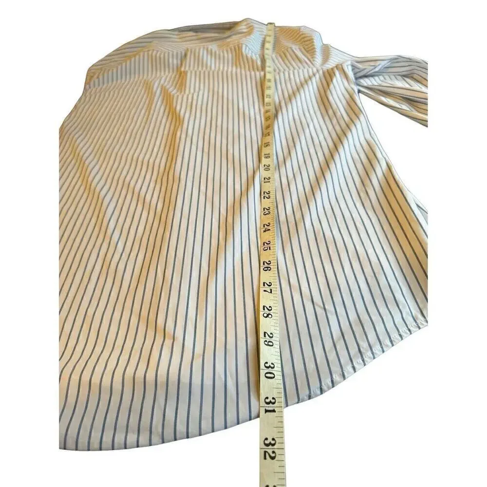Zara Men’s Slim Fit Striped Long Sleeve Button-Up Shirt Blue Size XL